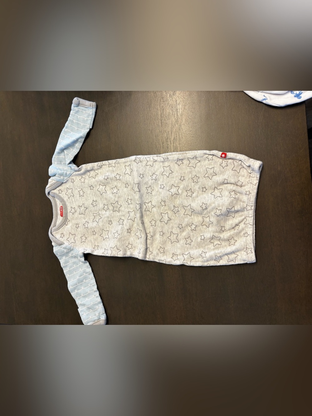 Skip Hop Baby Sleep Sack - Light Gray Body with Light Blue Sleeves, Star Pattern